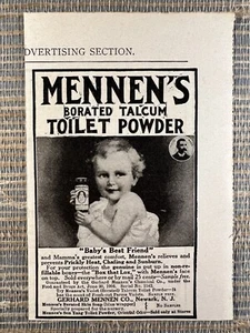 Polvo de inodoro de talco borado para hombre Baby Newark NJ 1909 anuncio impreso vintage - Imagen 1 de 1