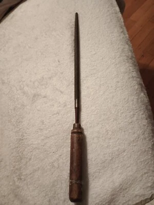 Vintage Simonds 10" Round File Wood Handle  - Image 1 of 4