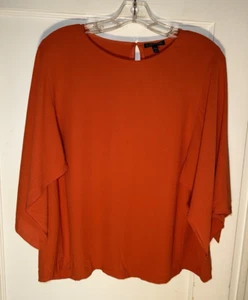 Eileen Fisher Cape-Ärmel Seidentop Orange Gr. M - Bild 1 von 14