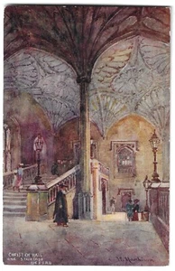 OXFORD - CHRISTCHURCH HALL & TREPPE Künstler signierte W. MANHISON Postkarte - Bild 1 von 1