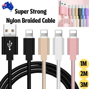 Braided USB Charger Phone Cable Data Cord For iPhone 14 13 12 11 Pro Max XR iPad - Picture 1 of 16
