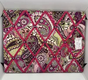 Vera Bradley Padded Bulletin Very Berry Paisley Pattern 24x18 Home Office Decor - Picture 1 of 5