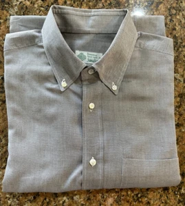 BORRELLI ITALY HAND MADE 100% SILKY COTTON BUTTON DOWN COLLAR SHIRT MENS 16R - Picture 1 of 8