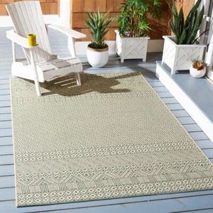 SAFAVIEH Outdoor CY6235-32212 Courtyard Dark Green / Beige Rug - Picture 1 of 19