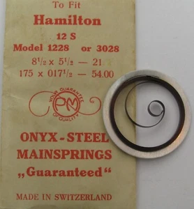 New old stock Hamilton 12s 1228 oder 3028 Hauptfeder x 1 Stück blaue Legierung - Bild 1 von 2