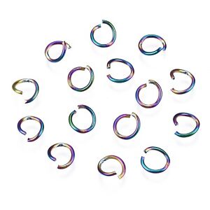 100 pièces anneaux de saut arc-en-ciel en acier inoxydable anneaux de saut ronds ouverts calibre 20 6 x 0,8 mm