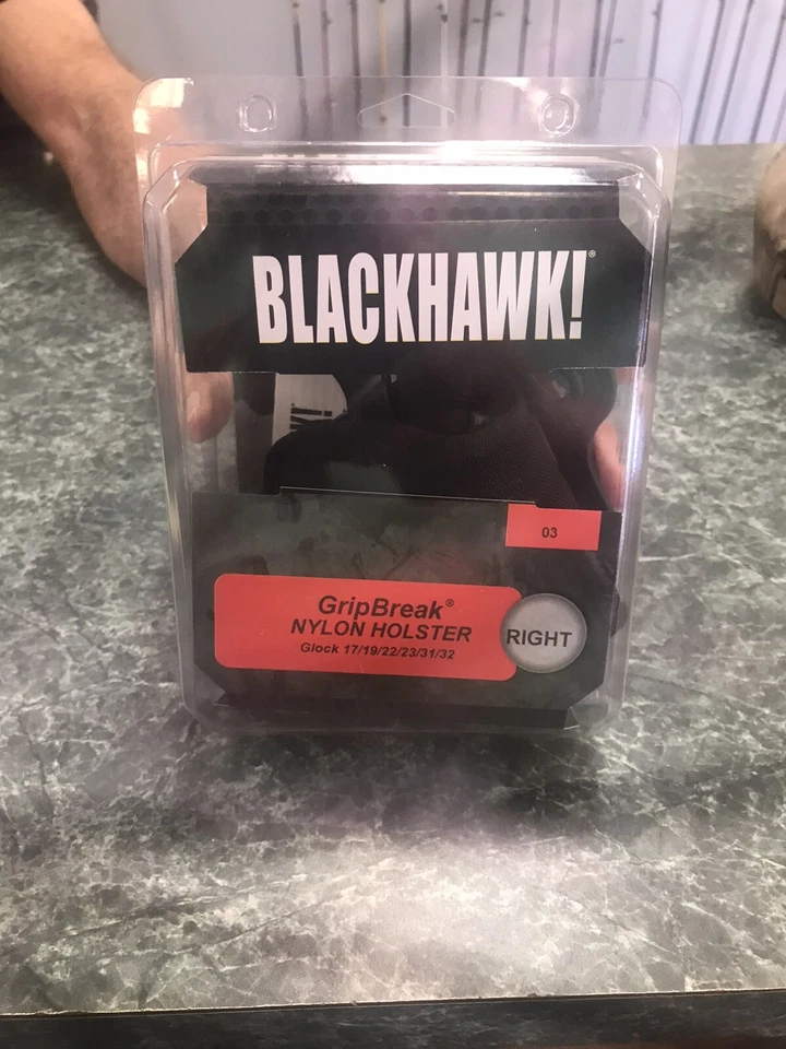 Blackhawk GripBreak Nylon Holster Fits Glock 17, 19, 22,23, 31,32 Black, Right - Image 1 of 1