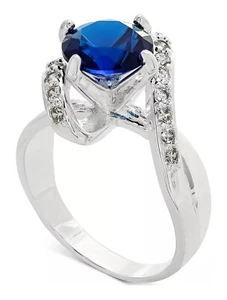 Charter Club Pave & Crystal Tall-Mount Ring in Silver Size 10 - Picture 1 of 3