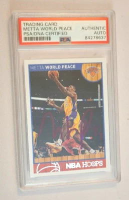 2013 Panini NBA Hoops Metta World Peace Signed Card AUTO #254 PSA Slabbed - Image 1 of 2