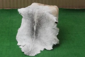 Elegant Gray & White Goat Hide Rug – Rustic & Modern Accent for Home Interiors - Picture 1 of 8