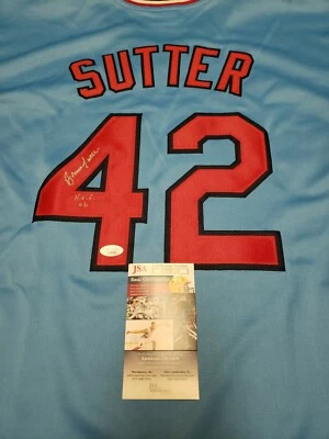 💥HOF🌟BRUCE SUTTER🌟SIGNED 💥NEW💥JERSEY💥JSA💥COA & 💥HOLOGRAM💥⚾️⚾️⚾️⚾️⚾️⚾️⚾️ - Image 1 of 4