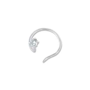 0.22Ct Natural GH/I3 Diamond Nose Piercing Ring Pin Stud 10K White Gold - Picture 1 of 2