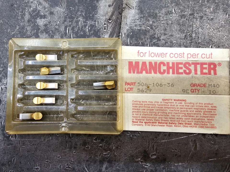 Cantidad 6 insertos de separación ranurado de carburo Manchester 506-106-36 grado M40 Foto 1 de 1