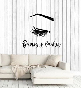 Vinyl Wall Decal Brows Lashes Beauty Salon Female Eye Woman Stickers (ig5610) - Picture 1 of 3