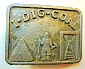 I-Dig-Coal Gürtelschnalle Bergbau Vintage - Bild 1 von 6
