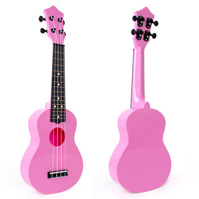 Soprano Ukulele 21 Inch Ukelele Chrismas Toy For Kids ABS Pink Uke Good Gift • 20.63£