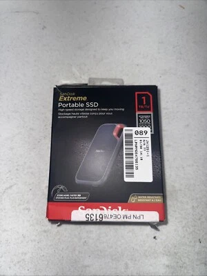 SanDisk 1TB Extreme Portable Black External SSD - Up to 1050 MB/s - Image 1 of 4