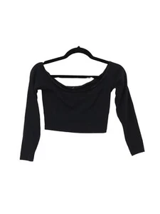American Apparel Women's Top M Black Cotton with Elastane Cropped - Picture 1 of 6