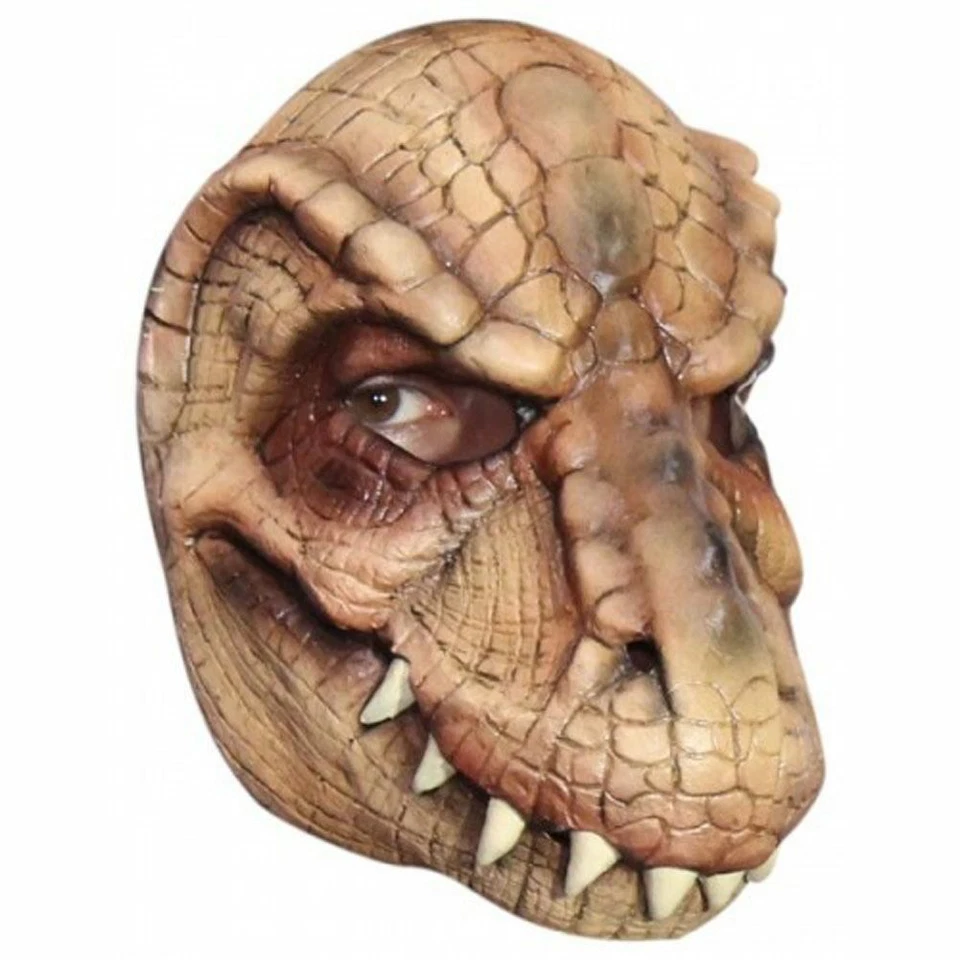 T REX DINOSAUR LATEX FACE MASK ANIMAL CHARACTER PLAY HALLOWEEN FUN - Image 1 of 1