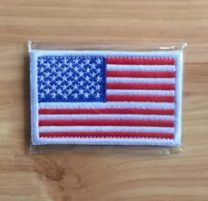 USA American Flag White Border Patch Sew Iron Stitch On 8X5cm Flag of America - Picture 1 of 1