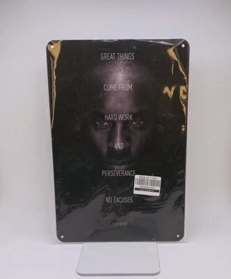 Алюминиевая жестяная вывеска Kobe Bryant Quotes Great Things Come from Hard Work 8 x 12 дюймов - Изображение 1 из 4