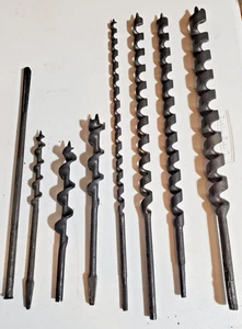 Vtg Assorted Auger Drill Bits 7+1 - Picture 1 of 9