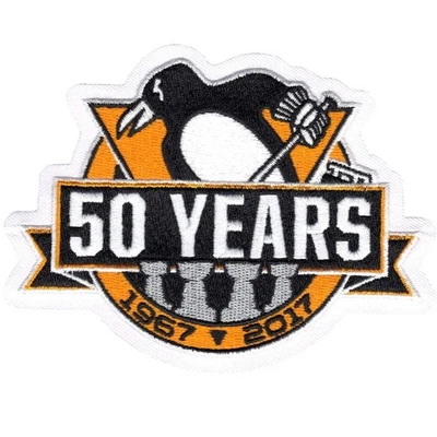 2017 NHL Pittsburgh Penguins 50th Anniversary Official Hockey Game Jersey Patch - Image 1 of 2