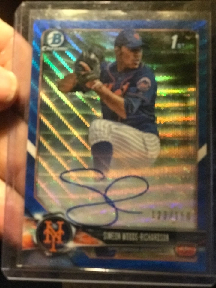 2018 Bowman Chrome Simeon Woods-Richardson Auto Blue Wave Refractor RC /150 Twin - Image 1 of 1