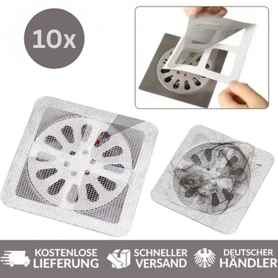 10 Stück Abflusssieb Silikon Abflusssieb Dusche Haarfänger Badewanne Abflussabd. - Bild 1 von 4