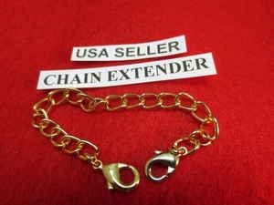 6 INCH 14KT GOLD PLATED  DOUBLE LOBSTER CLAW 4.8MM CHAIN NECKLACE EXTENDER - Picture 1 of 2