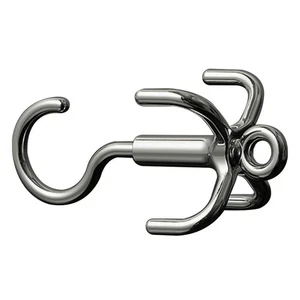  Juego de 3 ganchos giratorios de cuatro garras que ahorran espacio cinturón almacenamiento ganchos para sombrero - Imagen 1 de 12