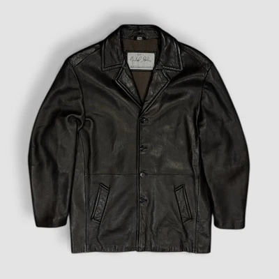 Michael Hoban L men’s black Leather coat jacket North Beach - Image 1 of 4