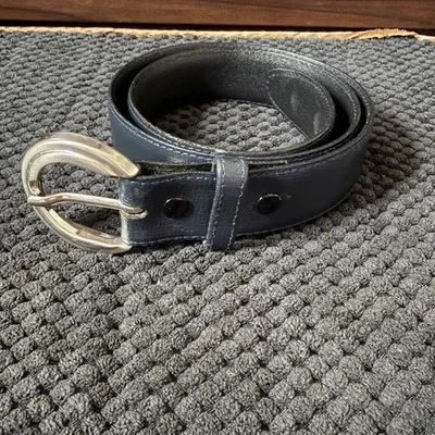 Cinturón de cuero azul Via Spiga XS para mujer Foto 1 de 4