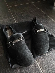 Dolce Gabbana Black Suede Loafers US 7,5 - Picture 1 of 6