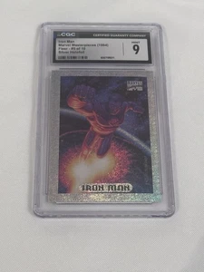 IRON MAN SILVER FOIL #5 - 1994 Fleet Marvel Masterpieces - Graded GCG 9 MINT - Picture 1 of 2