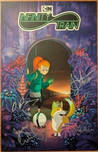 Cartel firmado 2019 SDCC CARTOON NETWORK INFINITY TRAIN CAST X4 Ashley Johnson - Imagen 1 de 1