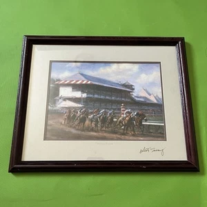 Vintage Saratoga Sommer 12 Zoll × 10 Zoll Pferderennen Kunst von Celeste Susany - Bild 1 von 5