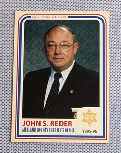 Tarjeta firmada automáticamente John S Reder 1995-96 Oficina del Sheriff del Condado de Midland Michigan - Imagen 1 de 2