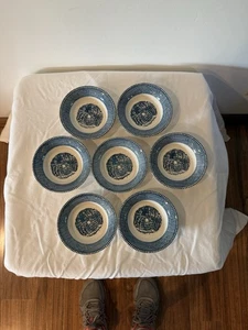 6 Vintage Royal China Currier & Ives Dessert Beeren Schalen altes Bauerntor 5,5" - Bild 1 von 3
