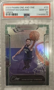 2023-24 Panini One and One Domantas Sabonis - Green Prizm /5. PSA 10. SSP. - Picture 1 of 2