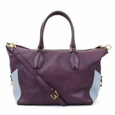 TOD'S Handbag Tote Bag Shoulder Bag  Purple/Light Blue Leather 012107d