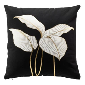 Cojín Negro Oro 45 x 45 cm Cojín Decorativo Cojín Sofá Cuadrado - Imagen 1 de 4