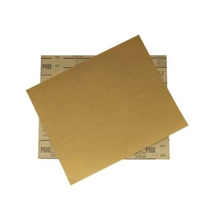 "Hoja abrasiva de óxido de aluminio de óxido de aluminio 3M 600 grano 2 piezas de papel de lija de oro de 9"" x 11" - Imagen 1 de 6