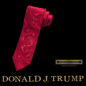 Donald J. Trump Signature Collection Necktie Tie Red Paisley Silk New w Gift Box - Picture 1 of 3