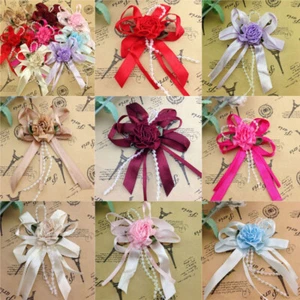 5-40 pcs Chiffon Ribbon Bows Wedding Flower Dots Appliques Sewing Craft - Picture 1 of 12