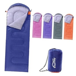 Camping Sleeping Bag 3 Seasons Lightweight &Waterproof with Single Dark blue - Picture 1 of 8