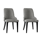 Artiss 2X Dining Chairs Domus Linen Fabric Chair Retro Vintage Steel Legs Grey