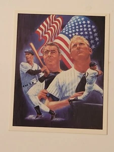 Mickey Mantle And Joe Dimaggio America Flag Card 1986 - Picture 1 of 2