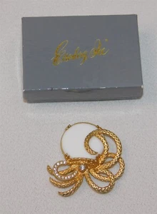 Broche De Colección EISENBERG ICE Estrás Vidrio Leche PULPO 2.25" - Imagen 1 de 4