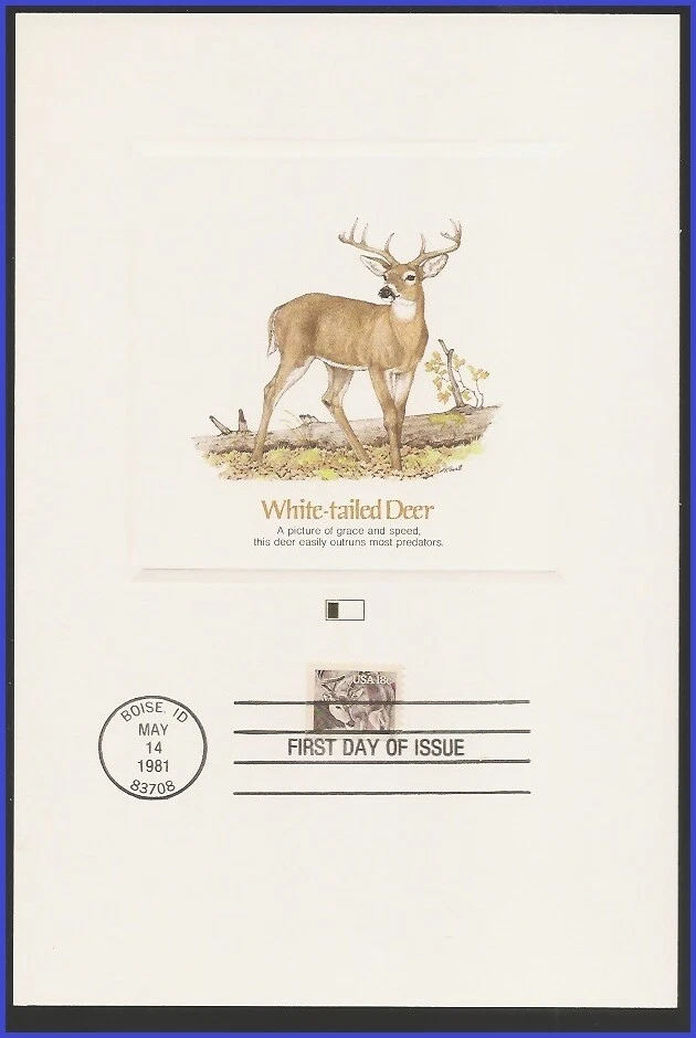USA5 #1888 U/A FLEETWOOD PROOFCARD FDC   White-tailed deer - Image 1 of 1